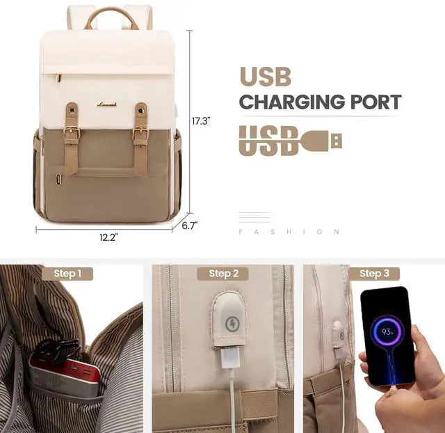 Alt view image 5 of 5 - LOVEVOOK Laptop Backpack for Women Vintage Travel Backpack Purse Airline Approved 15.6 Inch Large Computer Backpack Fashion Teacher Nurse Bag for Work Business College