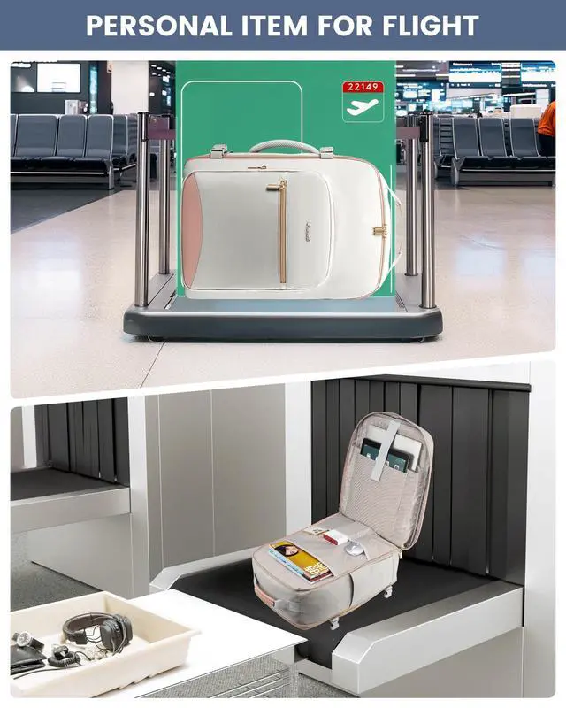 Alt view image 4 of 5 - LOVEVOOK 40L Travel Backpack for Women Men,Waterproof Airline Approved Carry On Luggage Travel Essentials,TSA Carry On Backpack Personal Item Travel Bag Suitcase Weekender Traveling with Packing Cubes