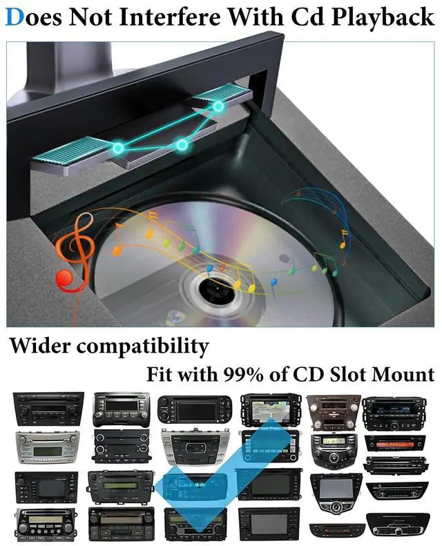 Alt view image 4 of 5 - LYFICCS Car CD Tablet Mount Universal Vehicle CD Slot Holder for iPad 4-12.9'' Pro/Air/Mini, iPhone 15/14/ 13/12/ Kindle Fire HD, Galaxy and More 4-12.9'' Tablet Phone