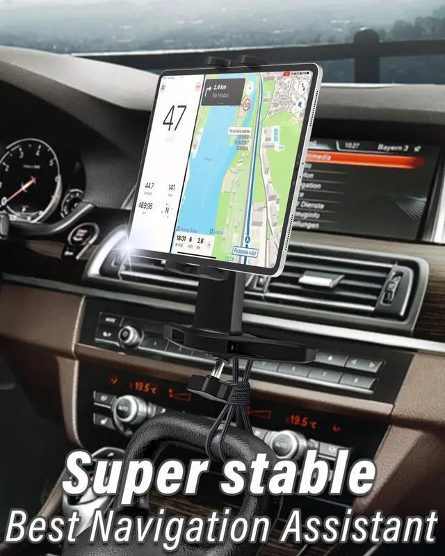 Alt view image 3 of 5 - LYFICCS Car CD Tablet Mount Universal Vehicle CD Slot Holder for iPad 4-12.9'' Pro/Air/Mini, iPhone 15/14/ 13/12/ Kindle Fire HD, Galaxy and More 4-12.9'' Tablet Phone