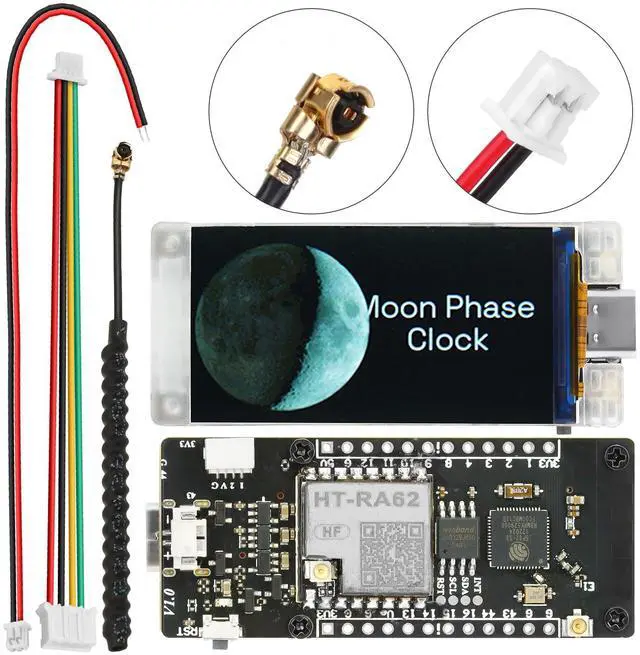 Alt view image 2 of 5 - Vision Master T190 ESP32-R8 LoRa Development Board SX1262 Chip with 1.9" TFT-LCD Screen LoRaWAN BLE 5.0 WiFi Compatible with Arduino LoRa Meshtastic(902-928MHz