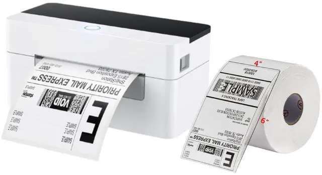 Main image of OFFNOVA Shipping Label Printer with a Roll of 4"x 6" Shipping Thermal Labels, 500 Sheets/Stack, Bundle