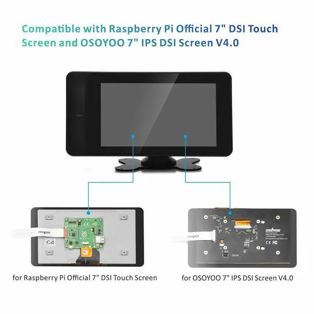 Alt view image 5 of 5 - OSOYOO PiStudio Case for Raspberry Pi 7inch Touch Screen V1 and OSOYOO 7inch IPS DSI Screen V4.0