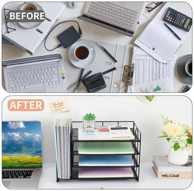 Alt view image 3 of 5 - OPNICE Desk File Organizer with Monitor Stand(Black)