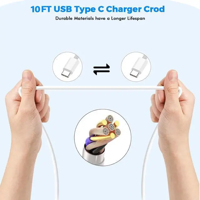 Alt view image 2 of 5 - USB C Charger for MacBook Air MacBook Pro 13 14 15 16 inch,M1 M2 M3 Apple Laptop Charge,2Pack 30W USBC Power Adapter,Compatible with iPad,iPhone 15 Pro Max,10FT Extra Long Cable mac Book pro,iPad Pro