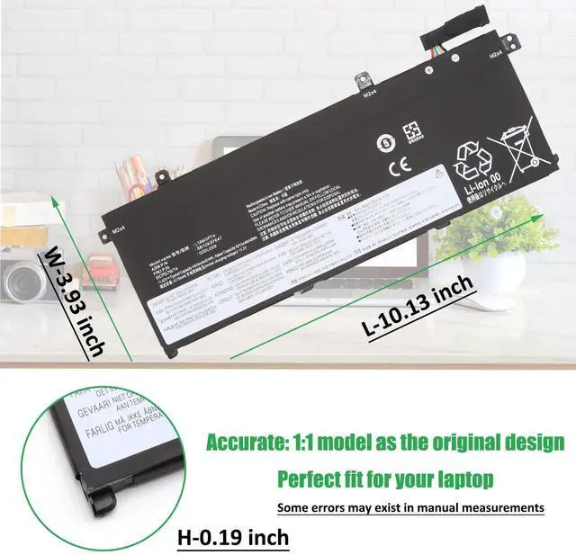 Alt view image 5 of 5 - RHKRKQN L18M3P73 L18M3P74 Laptop Battery Replacement for Lenovo ThinkPad T490 T495 P43S T14 P14s 1st Gen Series Notebook 5B10W13905 02DL007 02DL008 L18C3P72 L18L3P73 L18M4P73 11.52V 51Wh 4345mAh
