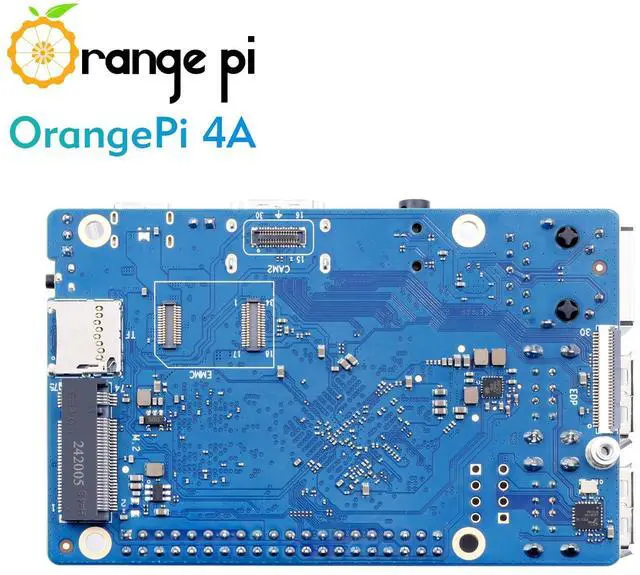 Alt view image 5 of 5 - Orange Pi 4A 4GB LPDDR4/4X Allwinner T527 8 Core Single Board Computer, RISC-V Co-Processor 2 Tops NPU 1.8GHz Frequency Wi-Fi 5.0+BT 5.0,BLE Run Ubuntu, Debian, Android13 (Pi 4A 4GB+Supply)
