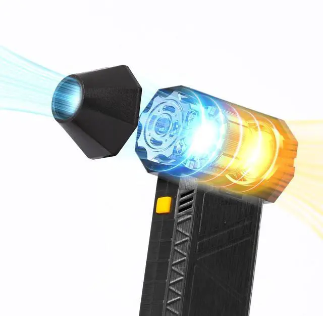 Alt view image 4 of 4 - SUPERLIT Turbo Portable Air Blower Rechargeable Duster for Cleaning Detailing Accessories Electric Mini Fan Convert to Hand-Held Vacuum Cleaning Set with Brush 180,000 RPM Home Office Essentials