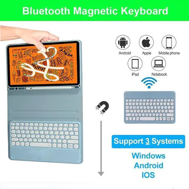 Alt view image 4 of 5 - Keyboard Case for Samsung Galaxy Tab S10+ Plus/ S9 Plus/S9 FE+/ S9+/ S8+ Plus/S7+ Plus/S7 FE 12.4 Inch with S Pen Holder, Backlit Smart Keyboard case (Pink)