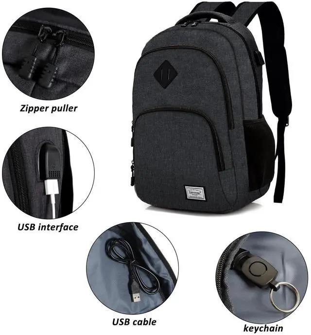 Alt view image 3 of 5 - TANTOMI Travel Laptop Backpack, Carry On Backpack for Men Women Laptop Computer Work School Bag USB Port