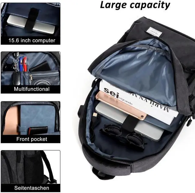 Alt view image 4 of 5 - TANTOMI Travel Laptop Backpack, Carry On Backpack for Men Women Laptop Computer Work School Bag USB Port