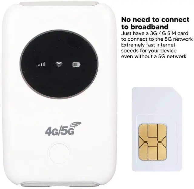 Alt view image 3 of 5 - 4G/5G WiFi Hotspot, Unlocked USB WiFi Modem with SIM Card Slot, Portable Travel Router for Smartphone Tablet Laptop, Supports 300Mbps, 10 Device Connectivity