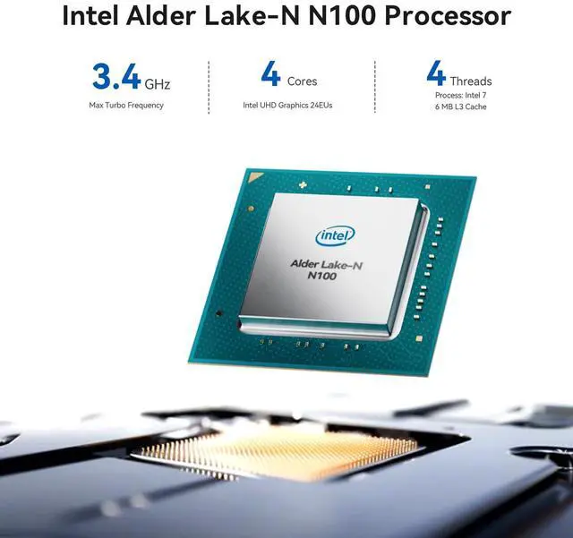 Alt view image 2 of 5 - TRIGKEY Key Mini N100 Mini PC, Intel Alder Lake N100 (4C/4T, Up to 3.4Hz) 16G DDR5 4800MHz M.2 2280 500G SSD Mini Computer, Intel N100 Mini PC Support Dual Display 2*HDMI/2.5G LAN/WiFi-6/BT5.2
