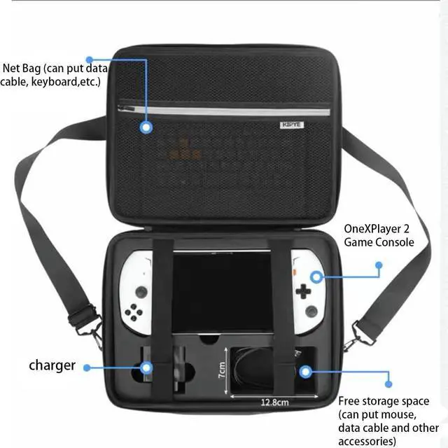 Alt view image 3 of 5 - Voikoli Protective Eva Hard Shell Case Compatible with OnexPlayer 2 8.4 inch,Shockproof,Stylish and Durable (Black with Straps)