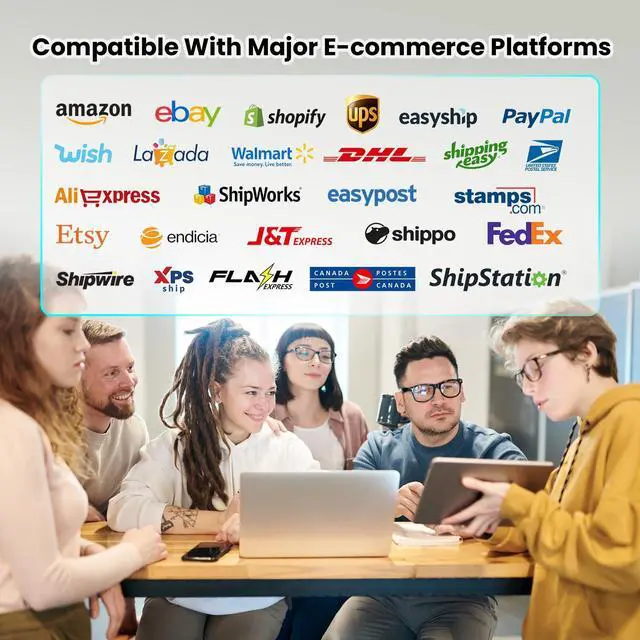 Alt view image 4 of 5 - vretti Shipping Label Printer,Bluetooth with Built-in Label Desgin,4x6 Thermal Shipping Label Printer for Small Business,Compatible for ,Ebay,USPS