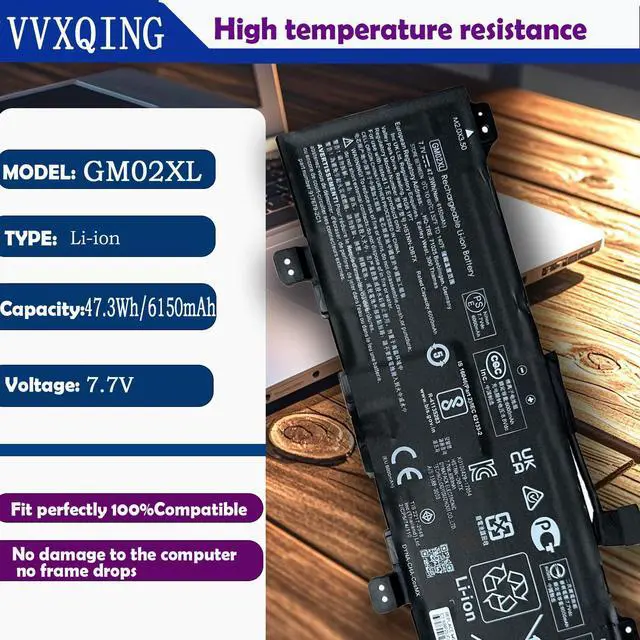 Alt view image 2 of 5 - VVXQING 47.3Wh GM02XL HSTNN-DB7X 917725-855 Laptop Battery Compatible for HP Chromebook 14 G5 14-CA000NA 11 G6 G7 EE Chromebook X360 11 G1 Series Notebook 917679-271 HSTNN-UB7M
