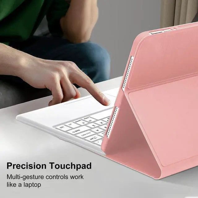 Alt view image 3 of 5 - YEHOBU Keyboard Case for iPad Air 13-inch (M3 2025, M2 2024) & iPad Pro 12.9-inch (6th/5th/4th/3rd Gen), 7 Colors Backlit, Magnetic Detachable Touchpad Keyboard, Smart Folio Cover with Pencil Holder