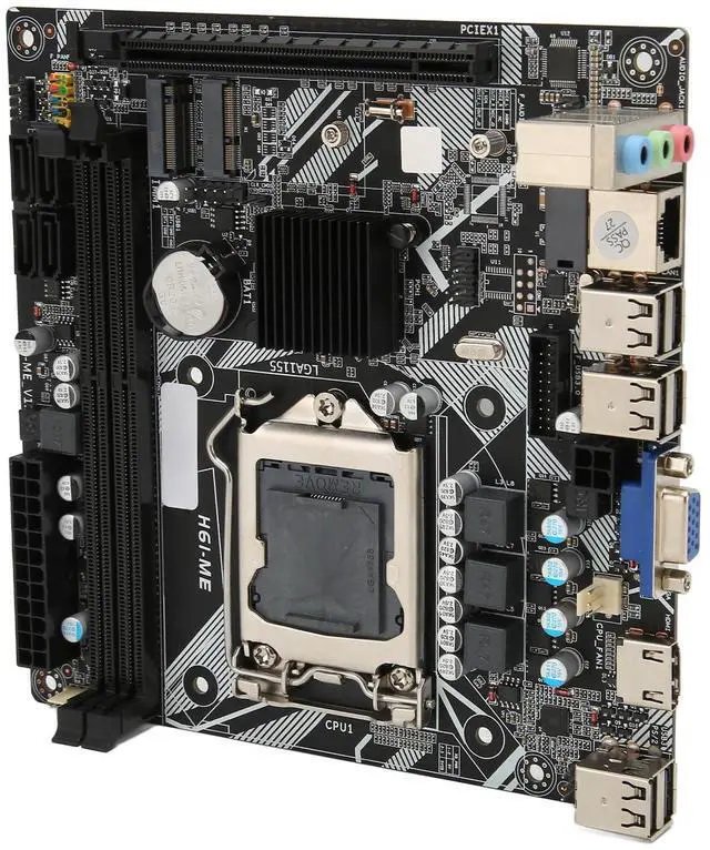 Alt view image 5 of 5 - Mini ITX Motherboard, H6 ME Channel DDR3 Motherboard with LGA 1155 CPU Slot, VGA, M.2, NVME M.2, DEBUG Pin USB2.0 Gaming Motherboard, PCIe 16X
