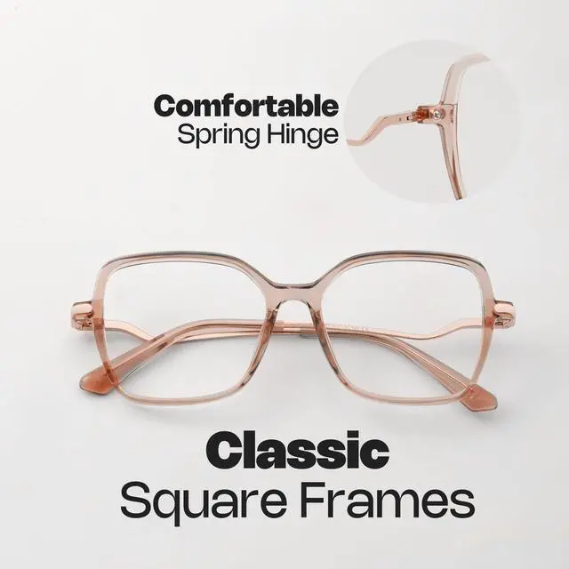 Alt view image 4 of 5 - Zeelool Trendy Square Blue Light Glasses for Women Computer Glasses Rendon ZJGX446980-07 Crystal