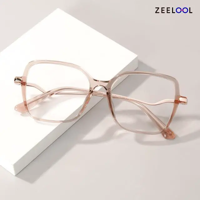 Alt view image 3 of 5 - Zeelool Trendy Square Blue Light Glasses for Women Computer Glasses Rendon ZJGX446980-07 Crystal