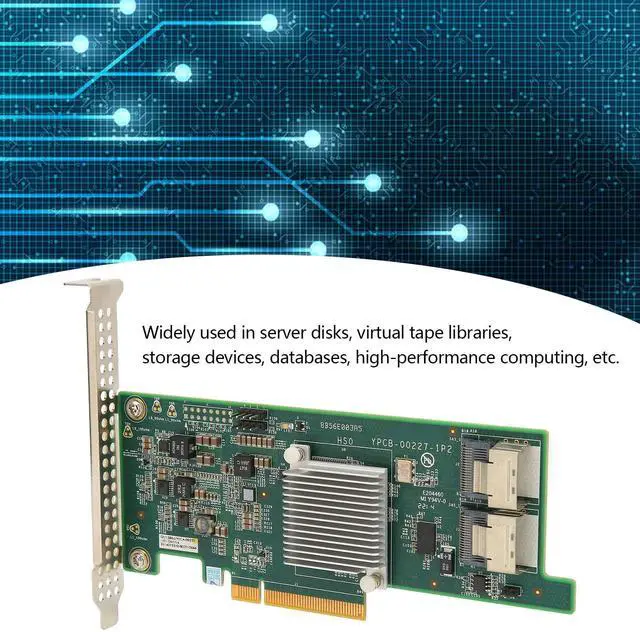 Alt view image 2 of 5 - Zyyini 6G PCIe X8 Array Card with 2 SAS Mini Interface, SATA3 Bandwidth, Supports 16T Disk, Compatible with x8 x16 Slot, Computer, Storage Device