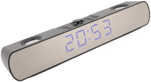 Main image of Bluetooth Speakers Desktop PC Soundbar, HiFi Stereo USB Wired AUX in Gaming Speaker - Built in Subwoofer, Alarm Clock, FM Radio for Laptop PC (Black)