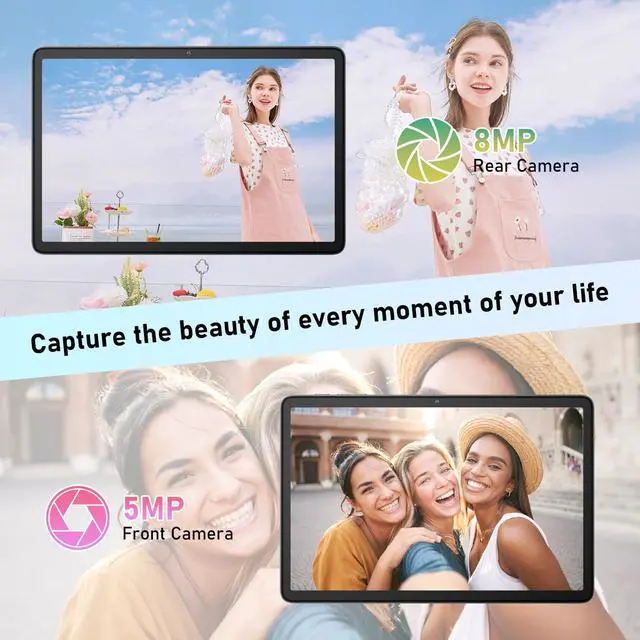 Alt view image 4 of 5 - Blackview 10 inch Android Tablet, 2025 Android 14 Tablet with 12(4+8) GB+128GB 2TB Expand, Dual Speakers and Camera, BT5.3, WiFi 6, Google GMS, 2.0GHz CPU, Support Widevine L1, PC Mode,Gray