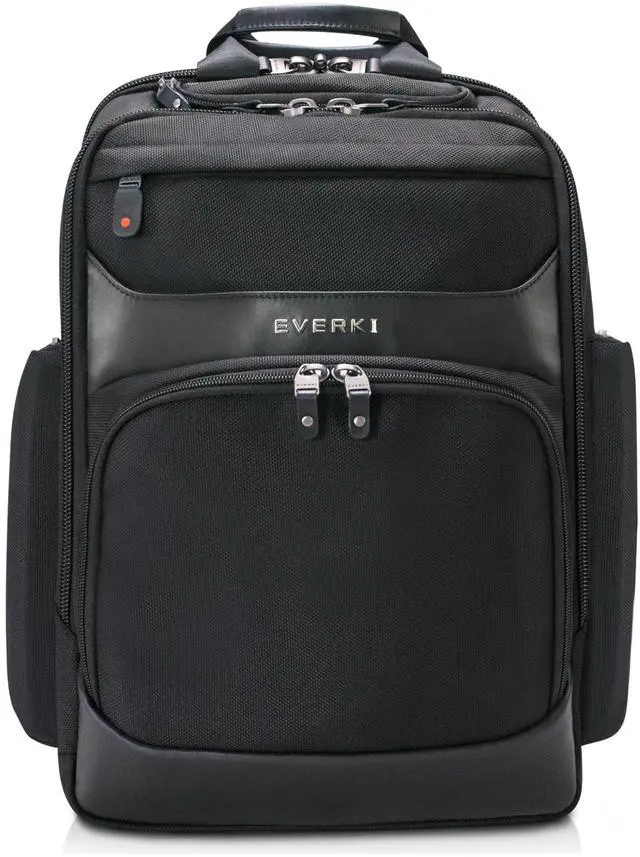 Main image of Everki Onyx Premium Business Executive Laptop Backpack - Ballistic Nylon and Leather Office Backpack Laptop Bag, Travel Friendly - Dedicated Compartment up to 17.3", 36L Capacity (EKP132S17), Black