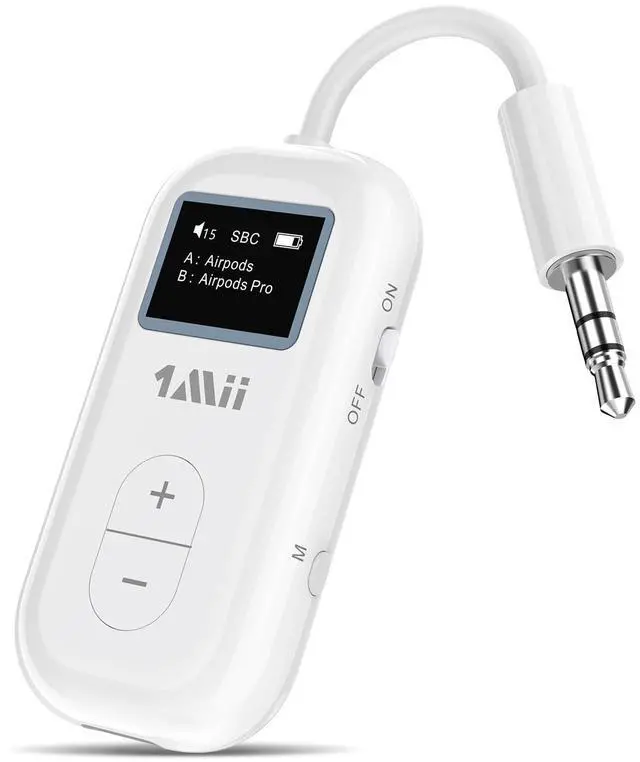 Main image of 1Mii Bluetooth 5.3 Transmitter for TV to 2 Wireless Headphones, Support aptX Adaptive/Low Latency/HD, 3.5mm AUX Bluetooth Audio Adapter for TV/PC/Airplane/Gym, 25H Playtime - Transmitter Only