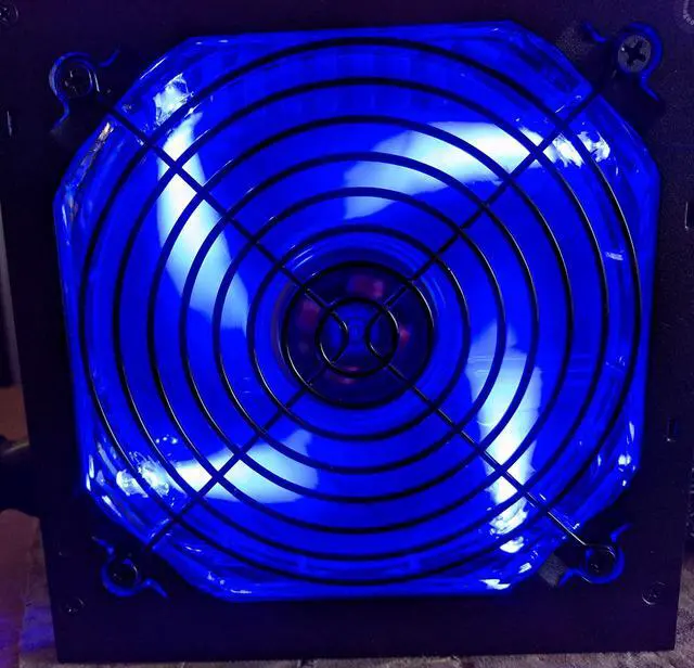 Alt view image 3 of 5 - SHARK TECHNOLOGY 750 Watt Quiet 120mm Blue LED Fan Black ATX 12V 2.0 PSU with All Braided Sleeving Cables and PCIe Power Connector Gaming PC System Power Supply