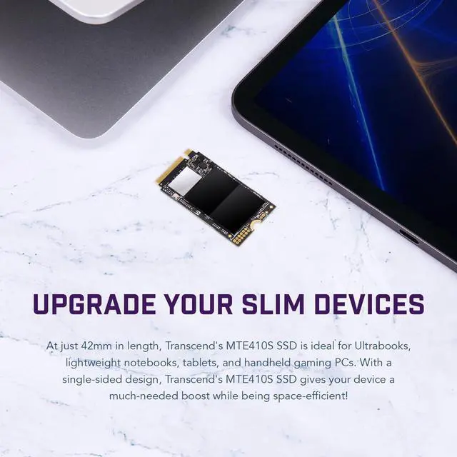 Alt view image 2 of 5 - Transcend 2TB M.2 2242 PCIe Gen4x4 SSD, Compatible with Ultra-Thin Laptops, Dram-Less Low Power, Up to 5000MB/s, TLC - TS2TMTE410S