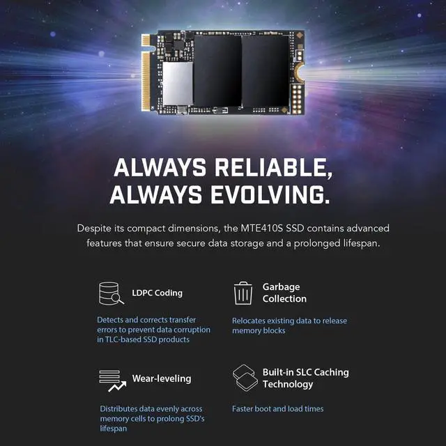 Alt view image 5 of 5 - Transcend 2TB M.2 2242 PCIe Gen4x4 SSD, Compatible with Ultra-Thin Laptops, Dram-Less Low Power, Up to 5000MB/s, TLC - TS2TMTE410S