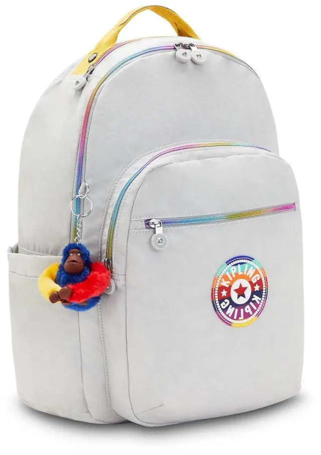 Alt view image 2 of 5 - Kipling Seoul Large 15" Laptop Backpack Truly Grey Rainbow