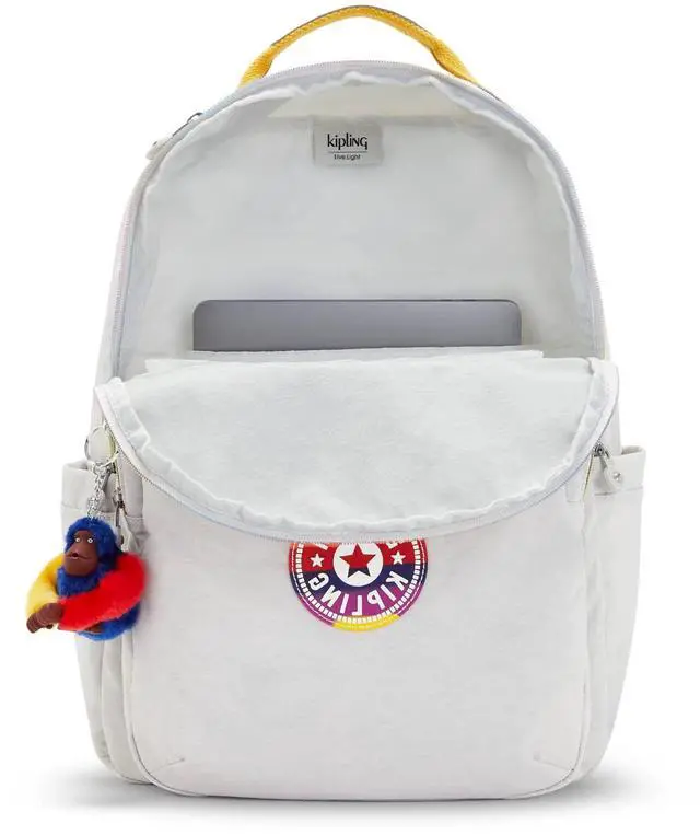 Alt view image 3 of 5 - Kipling Seoul Large 15" Laptop Backpack Truly Grey Rainbow