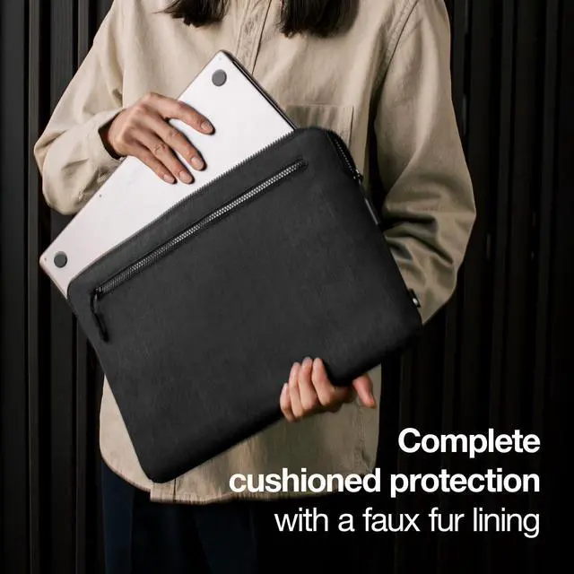 Alt view image 2 of 5 - Incase Compact Laptop Sleeve with Woolenex - 16" MacBook/Laptop and iPad/Tablet Sleeve, Computer Case and Cover, Lightweight, Weather Resistant, with Slip Pocket for Accessories - Graphite