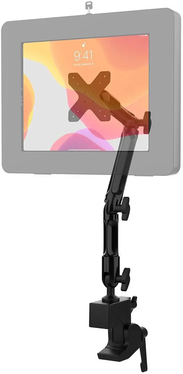 Alt view image 2 of 5 - Desk Clamp Mount - CTA Custom Flex Desk Clamp Mount with VESA Plate with Heavy Duty Clamp Base, No-Slip Pads, and Omnidirectional Ball Sockets (ADD-CFDCM)