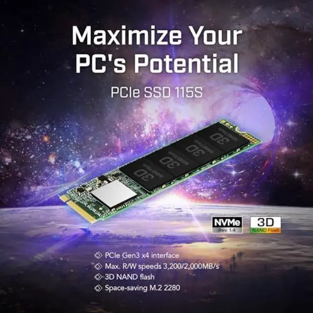 Alt view image 2 of 5 - Transcend 1TB MTE115S M.2 2280 PCIe Gen3x4 SSD, NVMe Internal Solid State Drive, Low-Power Consumption - TS1TMTE115S
