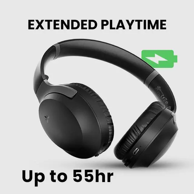 Alt view image 5 of 5 - Avantalk Aria 3 - Bluetooth 5.3 LE Audio Headphones with Detachable Noise-Cancelling Mic for Work Calls & Music, 55 Hrs Wireless Headset with Sidetone for PC Computer and Phone