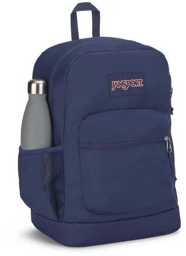 Alt view image 3 of 5 - JanSport Cross Town Plus Backpack - Large Main Compartment, Side Water Bottle Pocket, 15-Inch Padded Laptop Sleeve - Navy