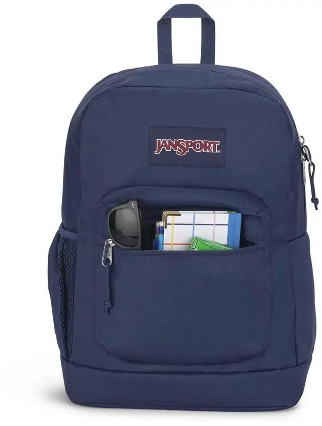 Alt view image 4 of 5 - JanSport Cross Town Plus Backpack - Large Main Compartment, Side Water Bottle Pocket, 15-Inch Padded Laptop Sleeve - Navy