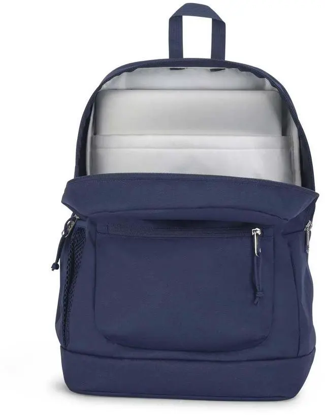 Alt view image 5 of 5 - JanSport Cross Town Plus Backpack - Large Main Compartment, Side Water Bottle Pocket, 15-Inch Padded Laptop Sleeve - Navy