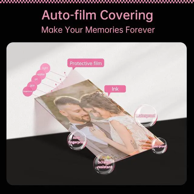 Alt view image 4 of 5 - HPRT CP2100 Portable Photo Printer for iPhone & Android, 2 * 3 Instant Color Mini Printer, Bluetooth 5.0, Type-C Charging, Dye-Sublimation Tech, Initial 10 Sheets Included (Grey)