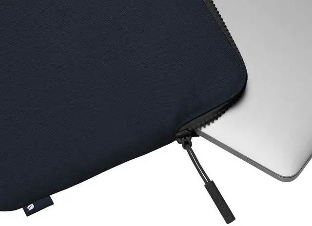 Alt view image 5 of 5 - Incase Slim Sleeve with Woolenex for 13" MacBook/Laptop and iPad/Tablet - Padded Carry Case with Faux Fur Lining, Protective Cover, Vislon Zipper for Easy Access, Durable - Heather Navy