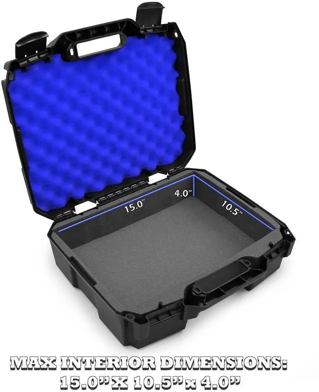 Alt view image 5 of 5 - CASEMATIX 15.6" Hard Laptop Case with Shock-Absorbing Interior Foam Protection Compatible with 15" Gaming Laptops and Accessories, Fits Laptops up to 15" x 10.5" Max