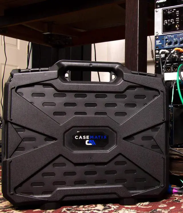 Alt view image 4 of 5 - CASEMATIX 15.6" Hard Laptop Case with Shock-Absorbing Interior Foam Protection Compatible with 15" Gaming Laptops and Accessories, Fits Laptops up to 15" x 10.5" Max