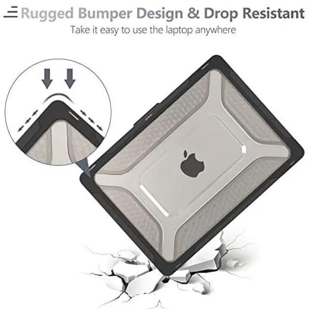 Alt view image 5 of 5 - Batianda Case for New MacBook Air 13.6 inch 2025 M4 Chip 2024 2022 Release A3240 A3113 A2681 Model,Honeycomb Heavy Duty Protective Hard Shell with TPU Bumper Fold Kickstand & Keyboard Cover, Black