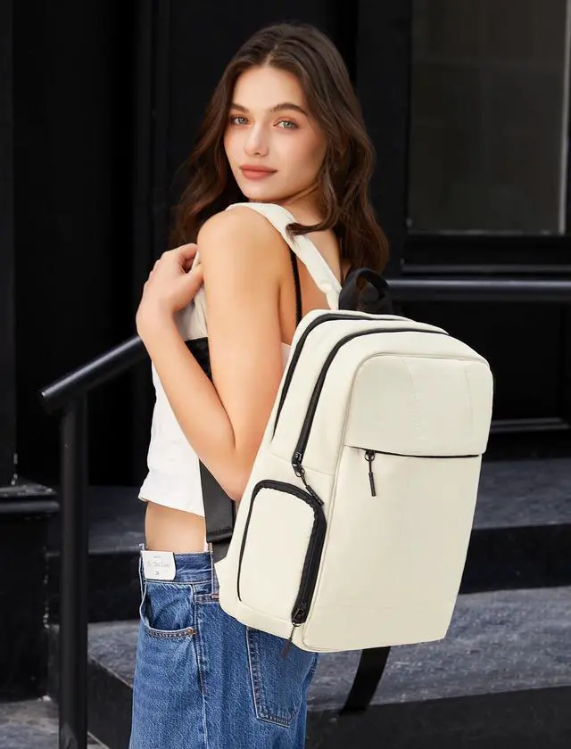 Alt view image 2 of 5 - CLUCI Lightweight Travel Backpack Carry on Flight Approved, Puffy Gym Backpack with Shoe Compartment, Personal Item Travel Bag, 15.6 inch Laptop Backpack for Weekender Business