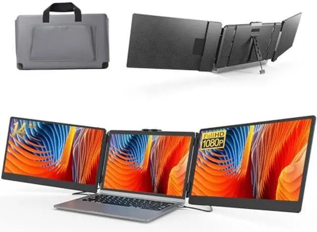 Main image of ALLVIA Laptop Screen Extender 14" 1080P FHD IPS, Portable Monitor for Laptop 13-17", Triple Monitor Extended for laptops with Dual Speakers, Plug-Play with Type-C/HDMI/USB-A for Wins/Mac/Chrome