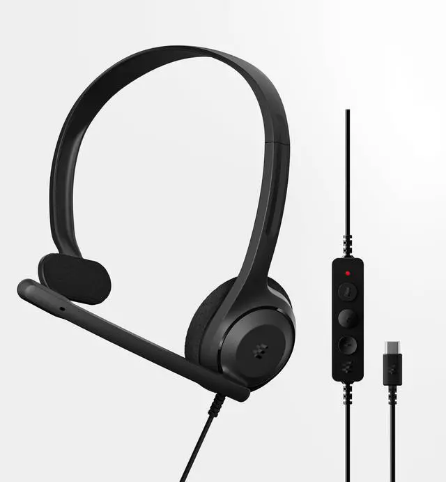 Main image of C1 Single-Side USB-C Mono Headset - Unmatched Clarity with Noise-Cancellation, Lightweight Comfort for Professional Use, Chromebook Certified for Optimal Functionality