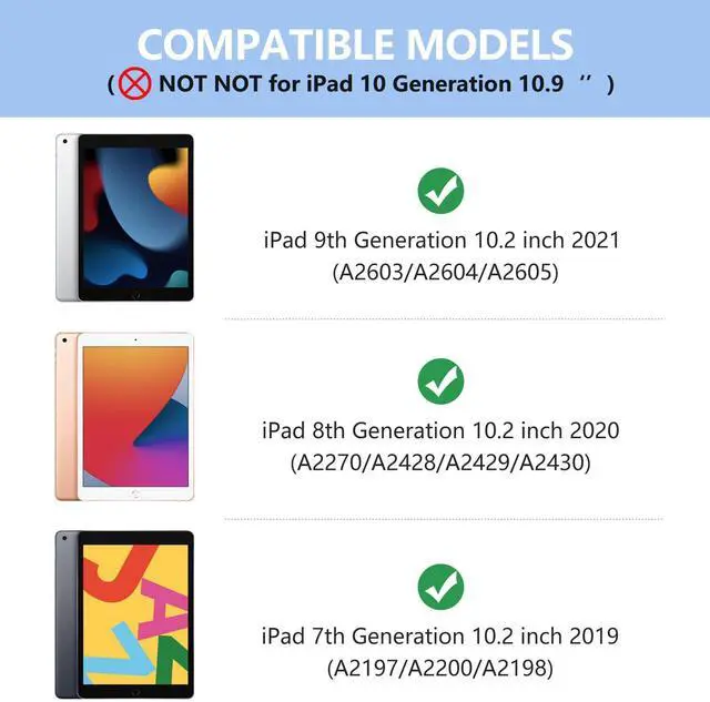 Alt view image 2 of 5 - aMZCaSE for iPad 9th/8th/7th Generation case with Keyboard and Pen Holder,Colorful Backlight,360degRotatable Slim Cover,10.2 inch of iPad Case with Wireless Bluetooth Keyboard,Pencil Holder,Black